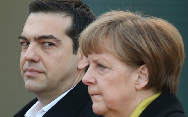 (O primeiro-ministro grego Alexis Tsipras e a chanceler alemã Angela Merkel)